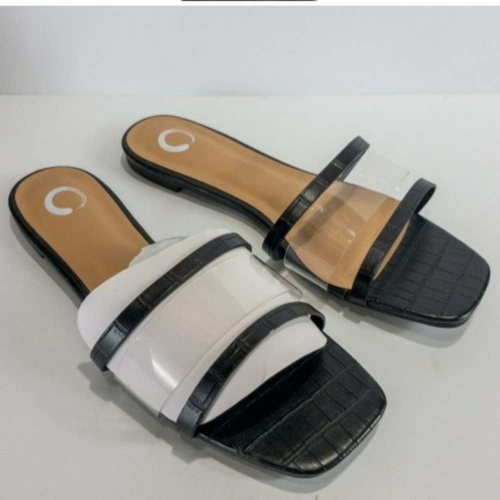 Journee Collection Ramira Slide Sandals Black 7.5 - Picture 6 of 8